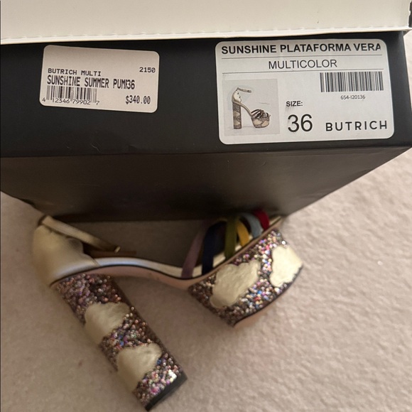 Butrich Multicolor Strappy Platform Heels - Picture 4 of 4